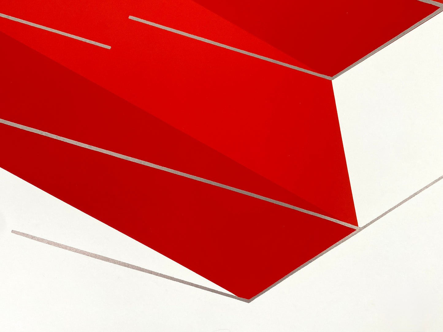 Farbsiebdruck "Rotes Elektron" von Joachim Albrecht (1913‒1997) aus dem Jahr 1968