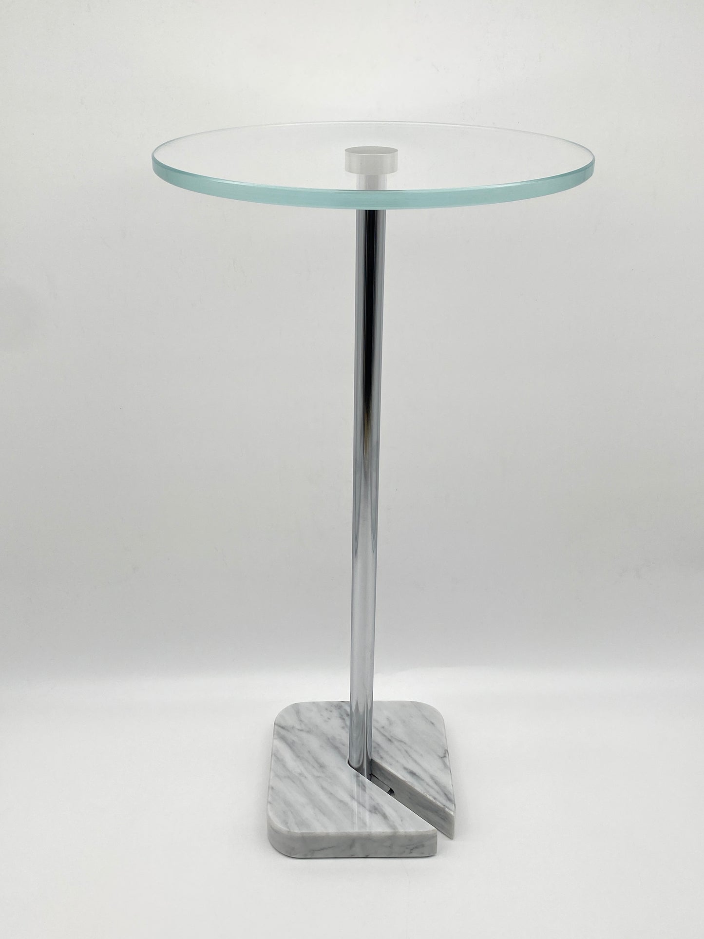 Beistelltisch Designobjekt aus Glas, Metall und Marmor, Vintage
