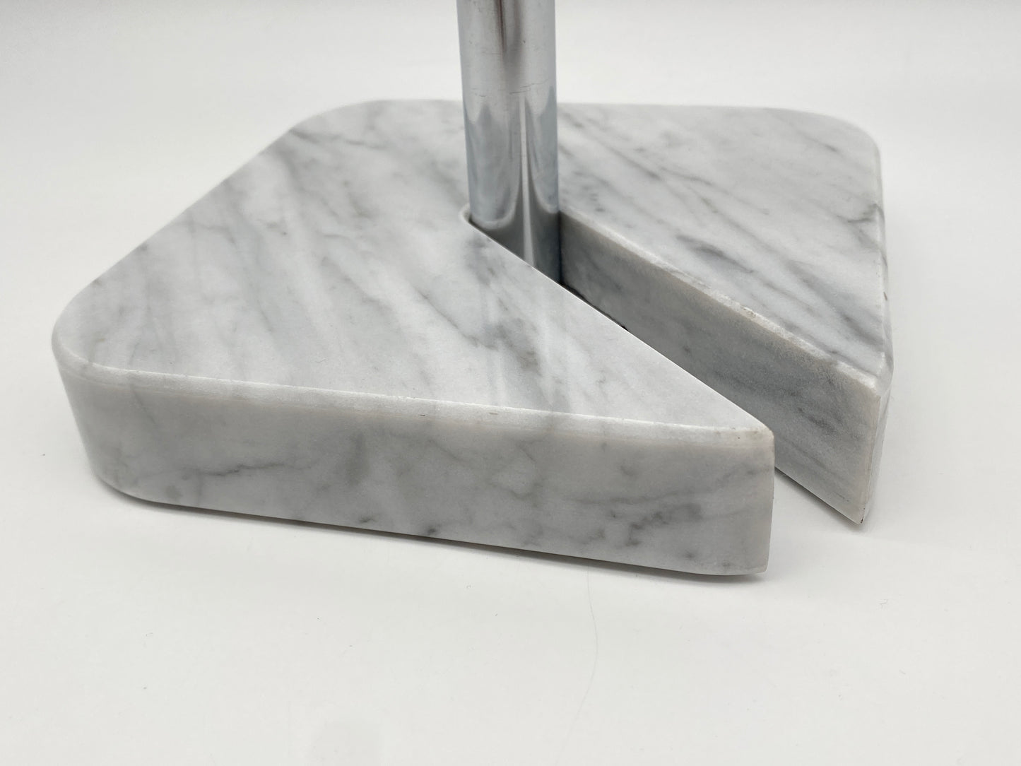 Beistelltisch Designobjekt aus Glas, Metall und Marmor, Vintage