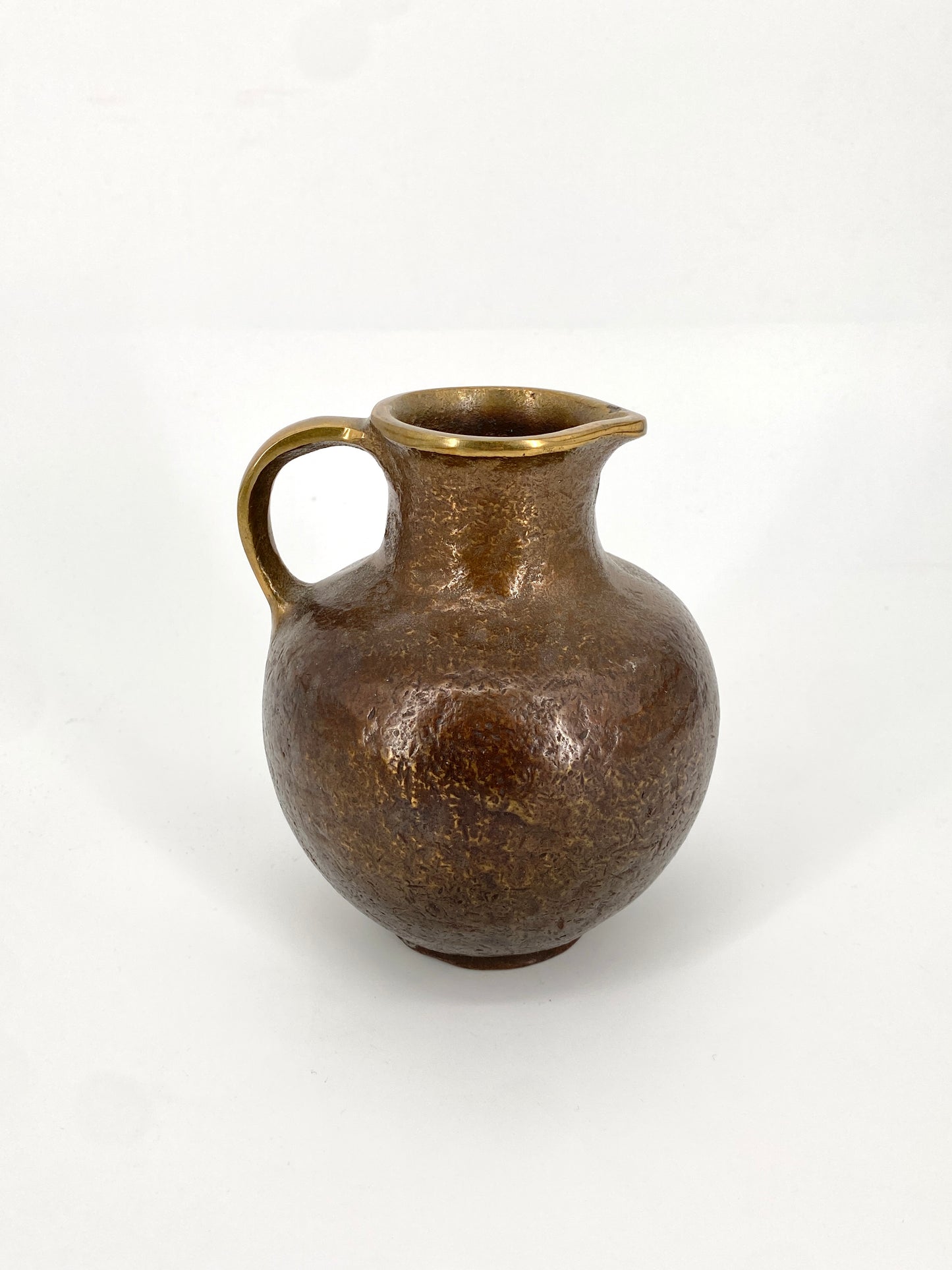 Krug oder Henkelvase aus massiver Bronze von Horst Dalbeck, 60/70er Jahre