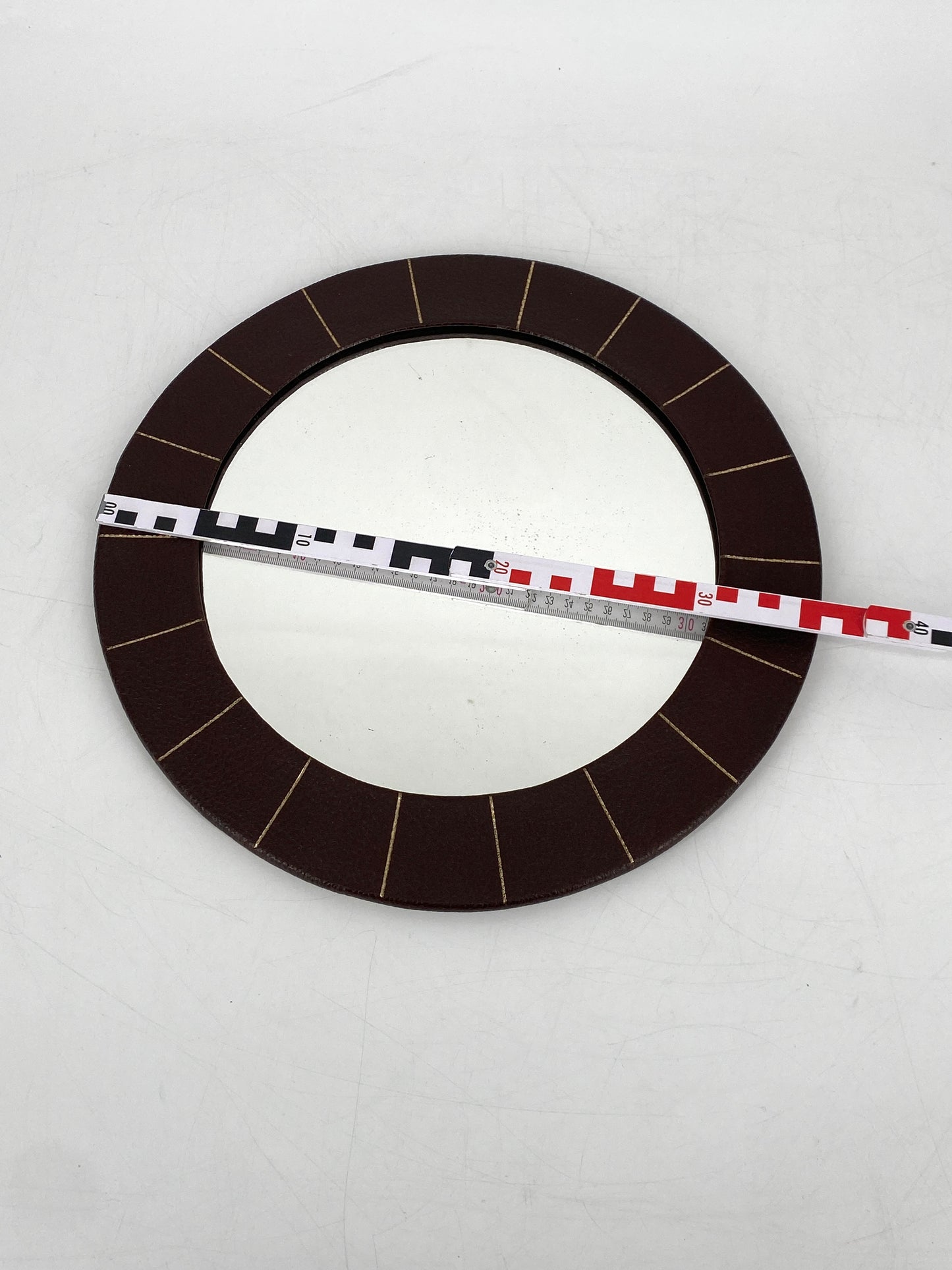 Mid Century Spiegel aus Kunstleder, 1950er