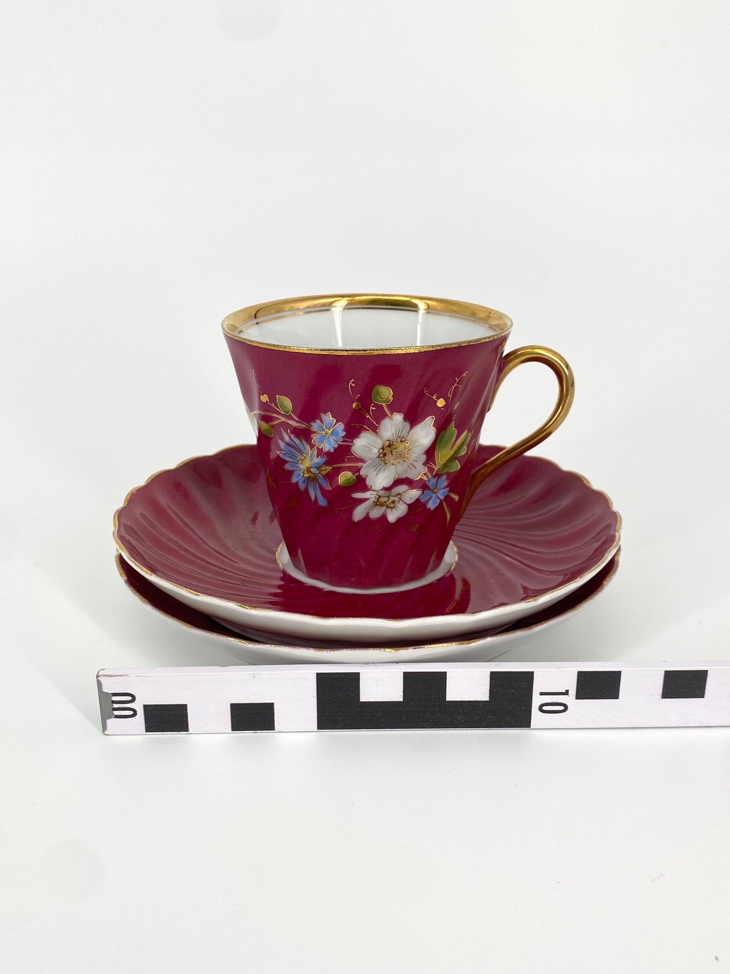 Antike Porzellan Tasse von Louis Löwinsohn, Schlesien 19. Jhd