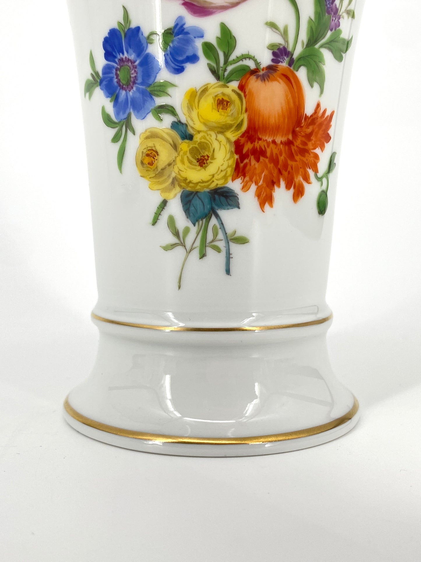 Trompetenvase mit Blumendekor von Meissen