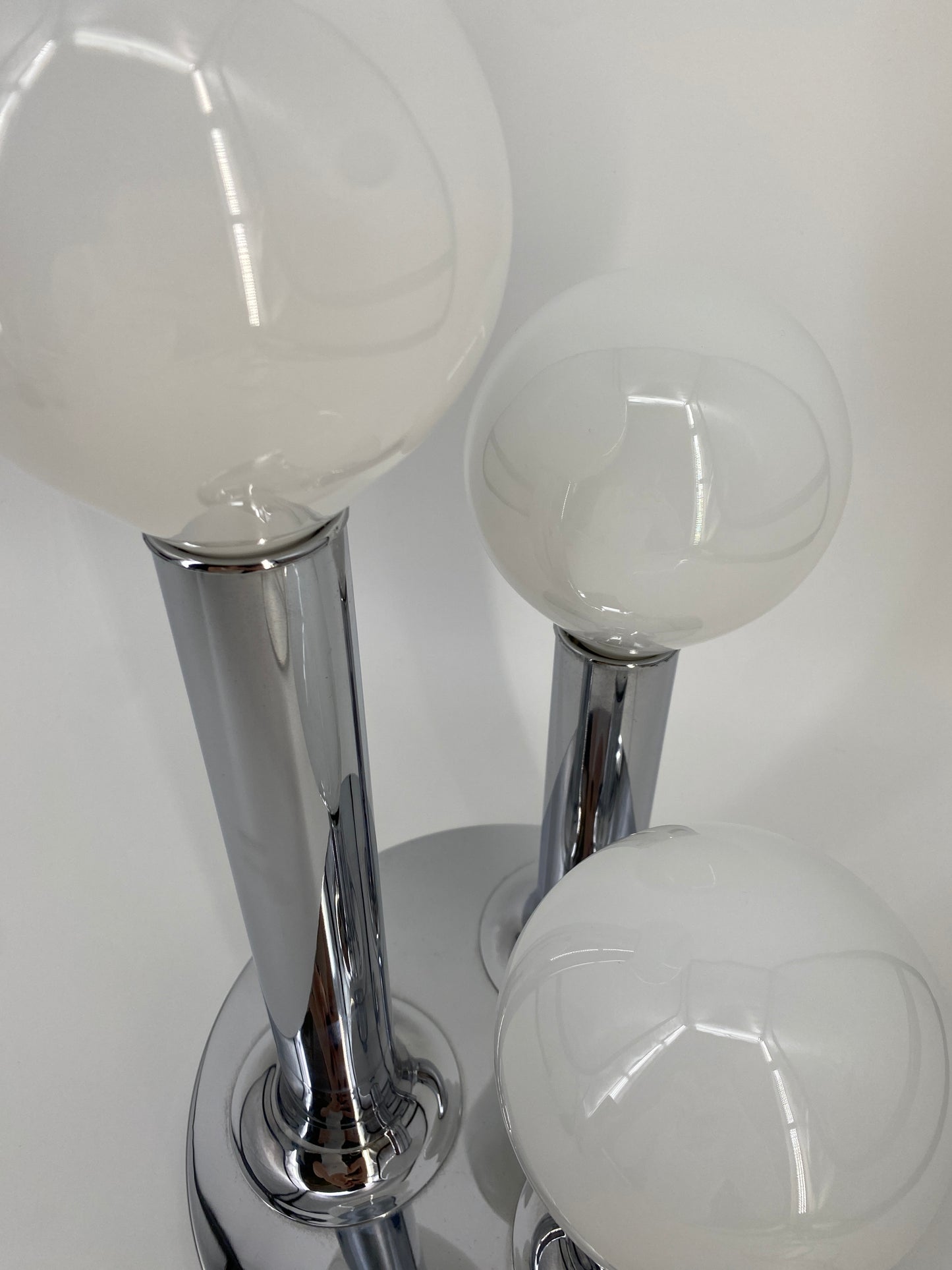 Deckenleuchte von Cosack in chrom und weiß Space Age, 1970er