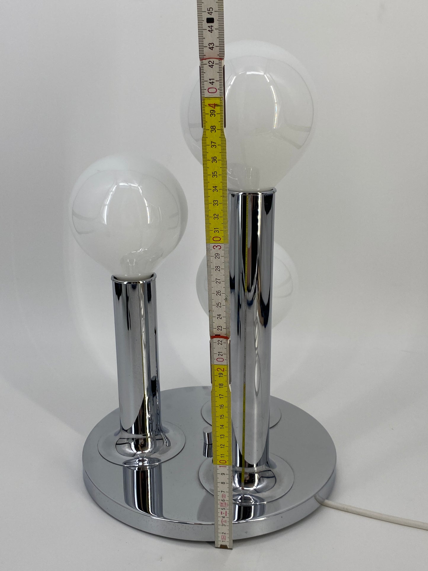 Deckenleuchte von Cosack in chrom und weiß Space Age, 1970er