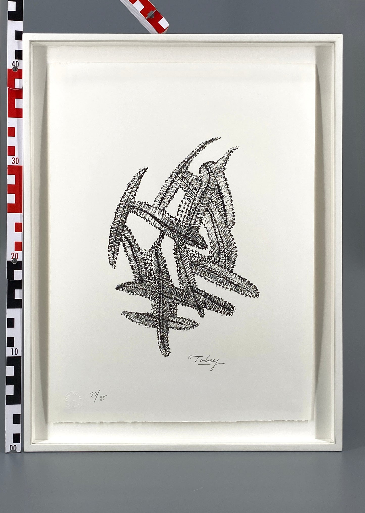 Lithografie "Komposition in Schwarz" von Mark Tobey (1890–1976), Edition Erker, St. Gallen, 1972