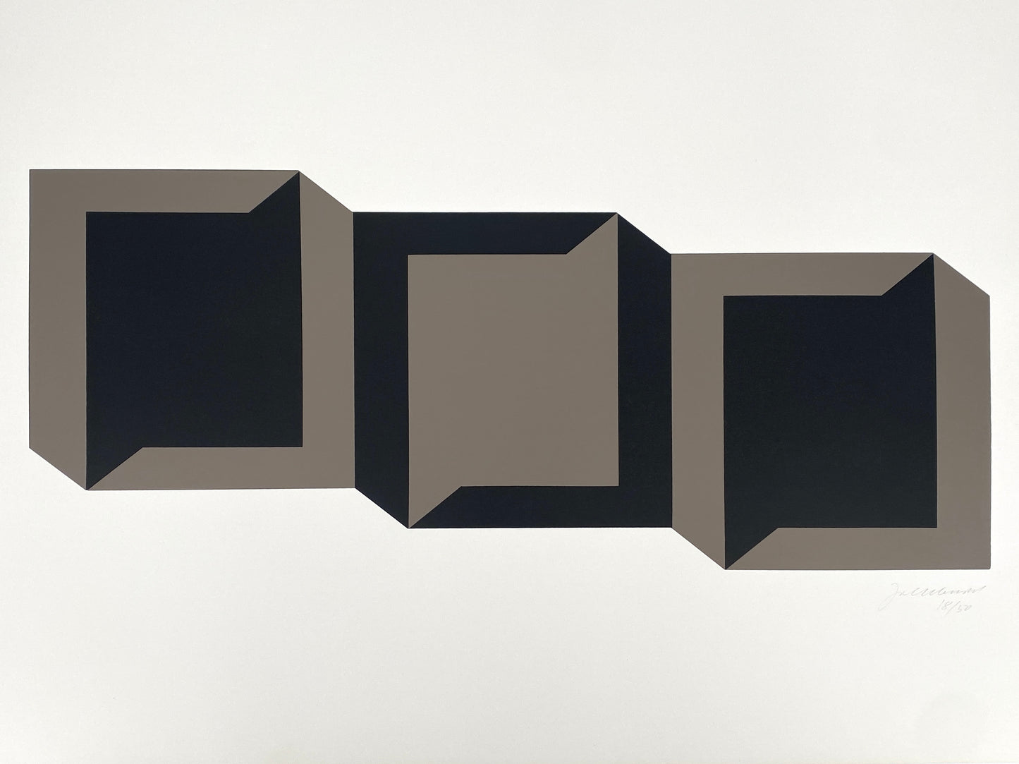 Nahezu tadelloser, großer Farbsiebdruck von Joachim Albrecht (1913‒1997), nummeriert, um 1970