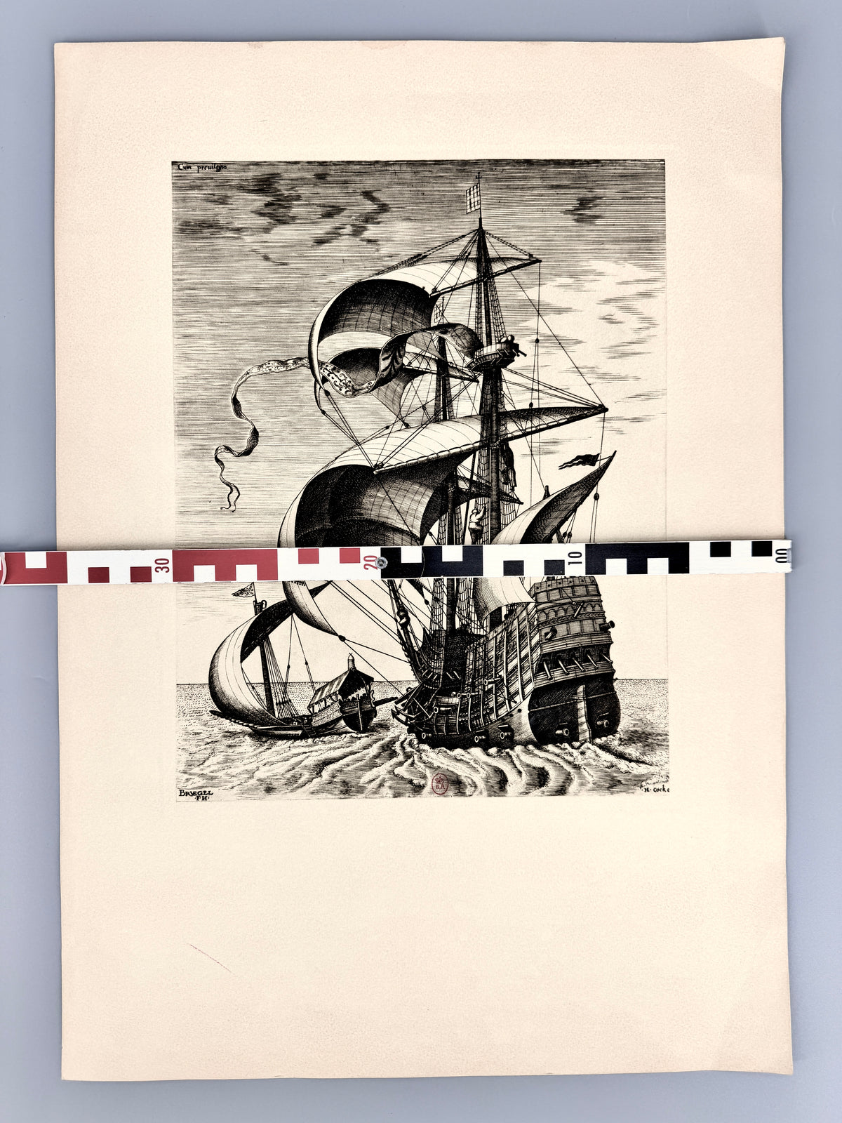 Pieter Bruegel - Kogge, seitlich von hinten gesehen. Reproduktion Les Editions Braun et Cie