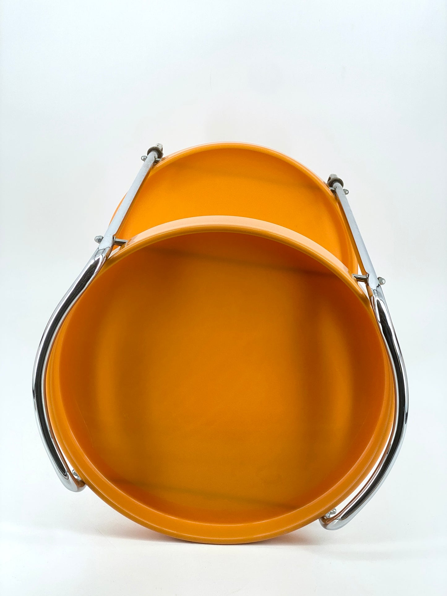 Servierwagen orange mit herausnehmbaren Tabletts, ikonisches Design, 1970er
