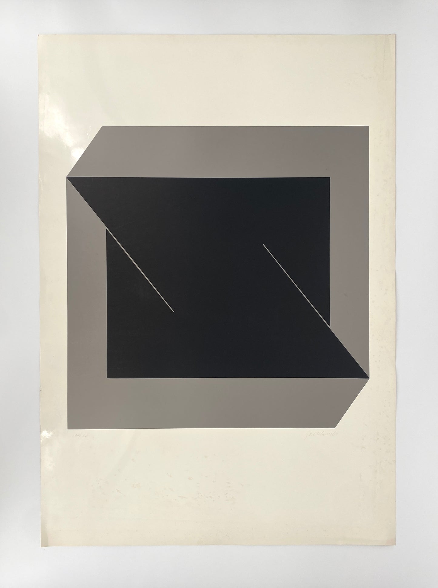 Großer, nummerierter Farbsiebdruck auf glänzendem Papier von Joachim Albrecht (1913‒1997), um 1970