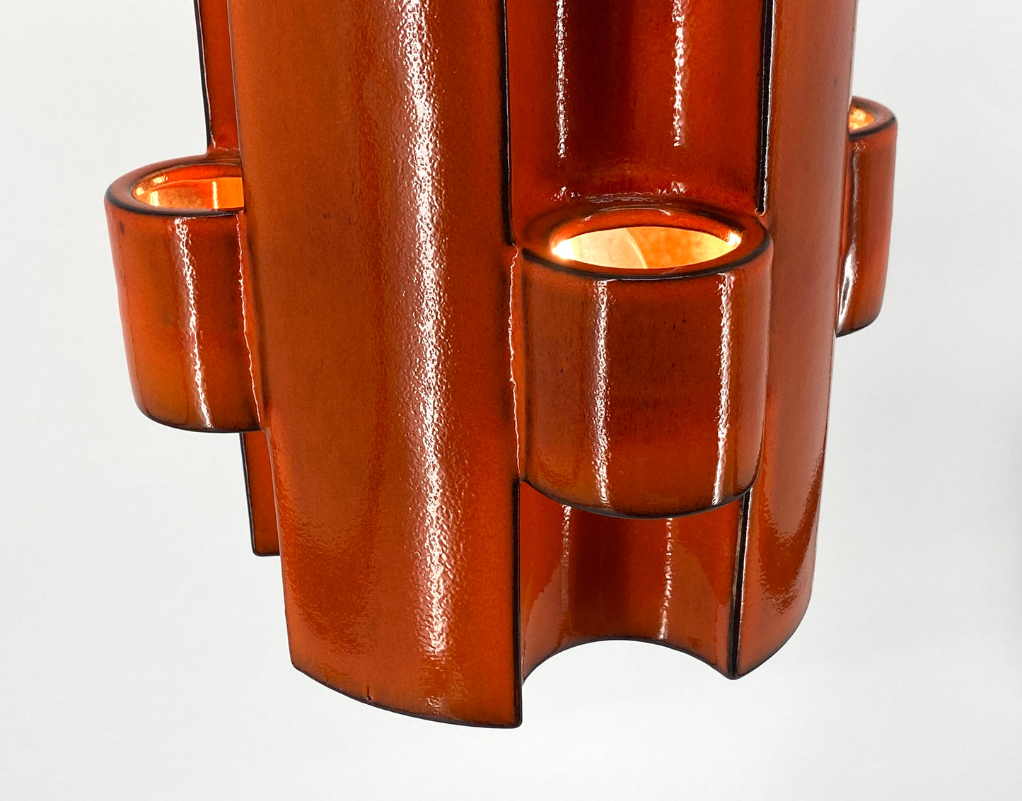 Brutalistische Deckenlampe aus glasierter Keramik von Cari Zalloni für Steuler, Deutschland 1970er
