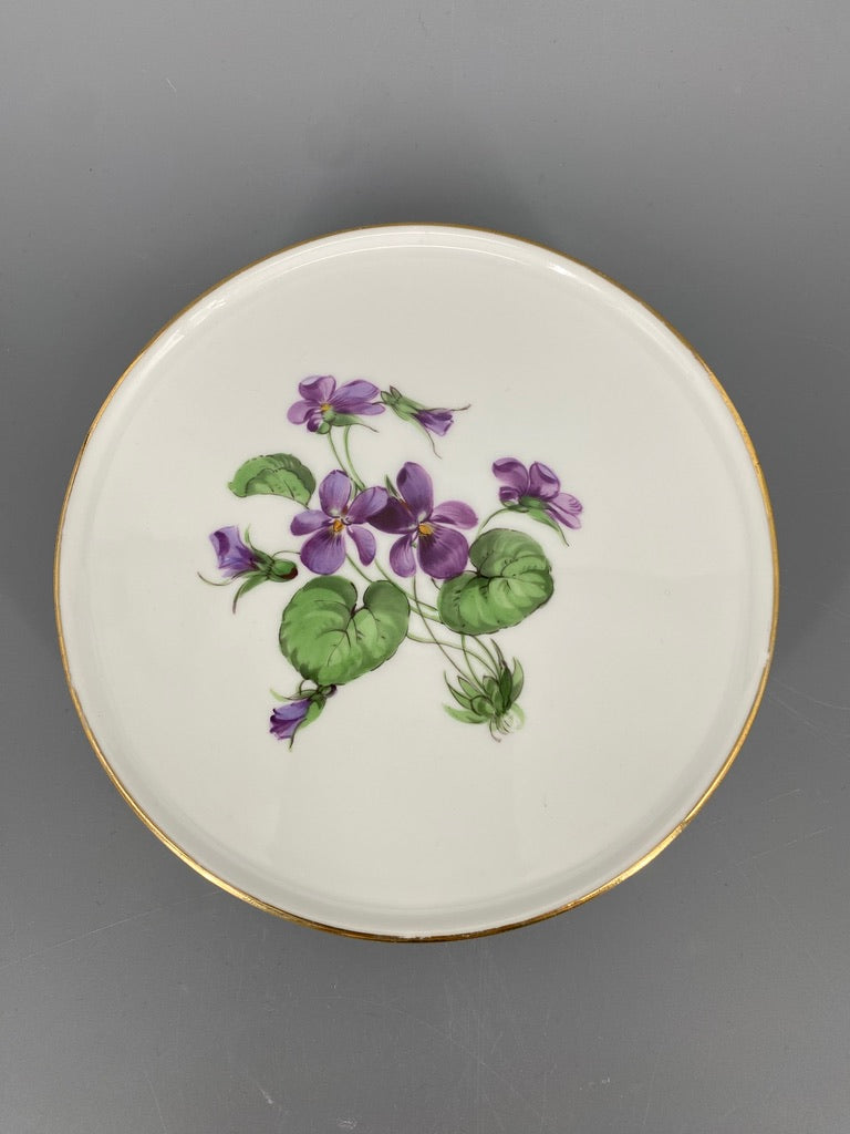 Porzellan Kannen- Untersetzer von Meissen mit Veilchen-Motiv, Deutschland