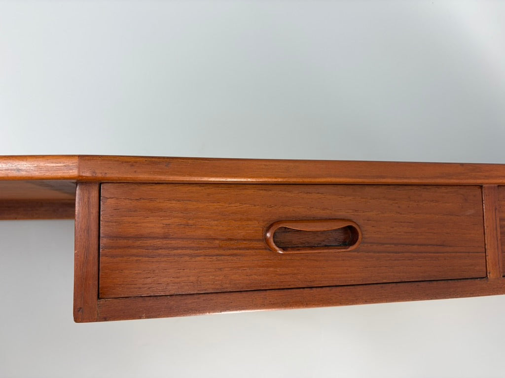 Mid Century Design Wandkonsole mit zwei Schubläden aus Teakholz, Dänemark um 1960