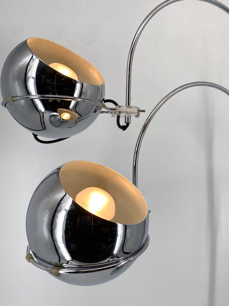 Doppelte Bogenlampe im Space Age Design von GEPO, Niederlande um 1970