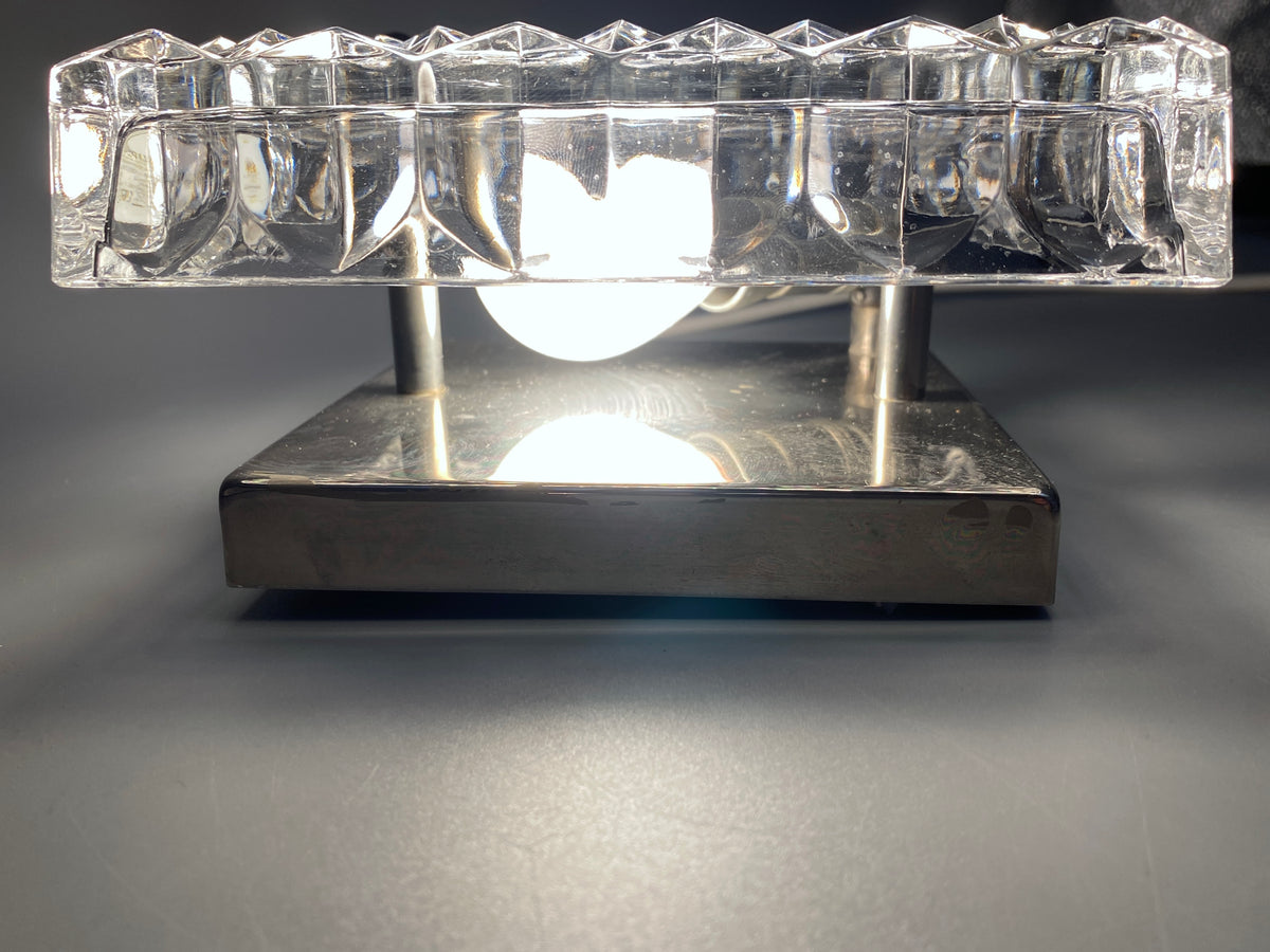 Quadratische Wandlampe mit Strukturglas von Kinkeldey, Deutschland um 1970