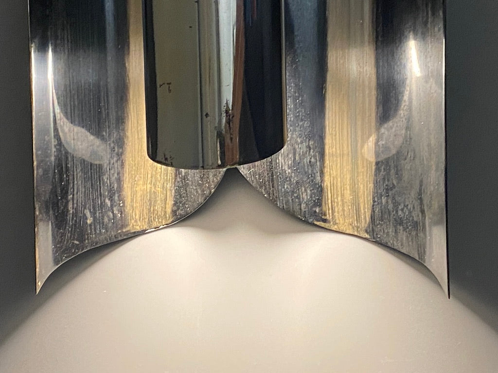 Versilberte Wandlampe im brutalistischen Stil, seltene Prototypen von Lechleitner Leuchten, Deutschland