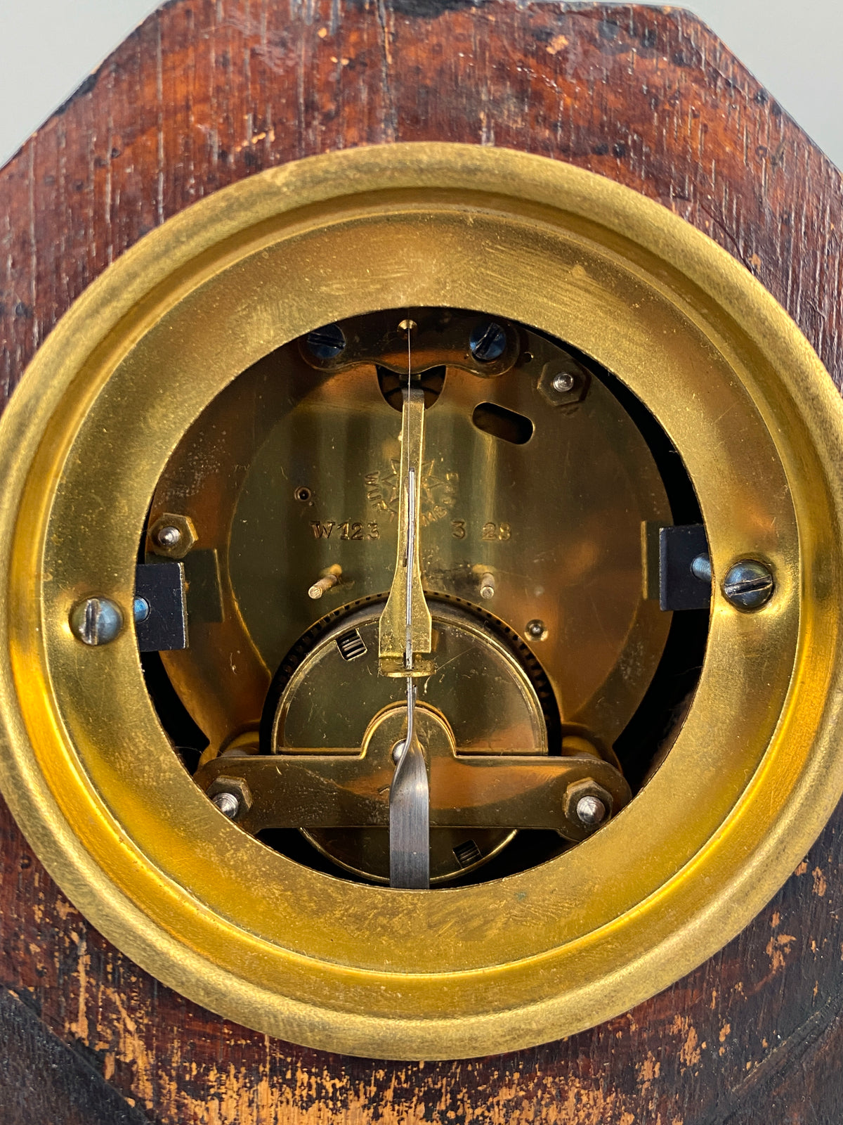 Antike Kaminuhr von Junghans mit W-123 Uhrwerk, Deutschland um 1910