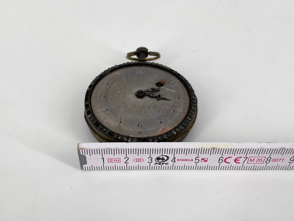 Antike Taschenuhr mit Spindelhemmung und Emaillemalerei von Breguet A Paris, Frankreich um 1800