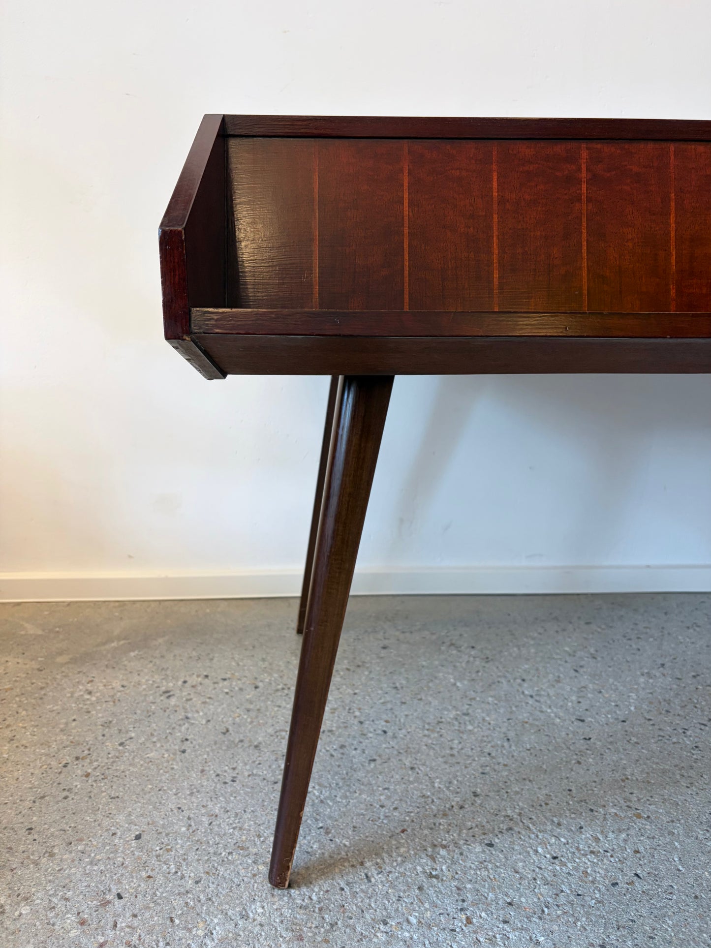 Mid Century Design Schreibtisch mit Buchablage, Deutschland 1950er