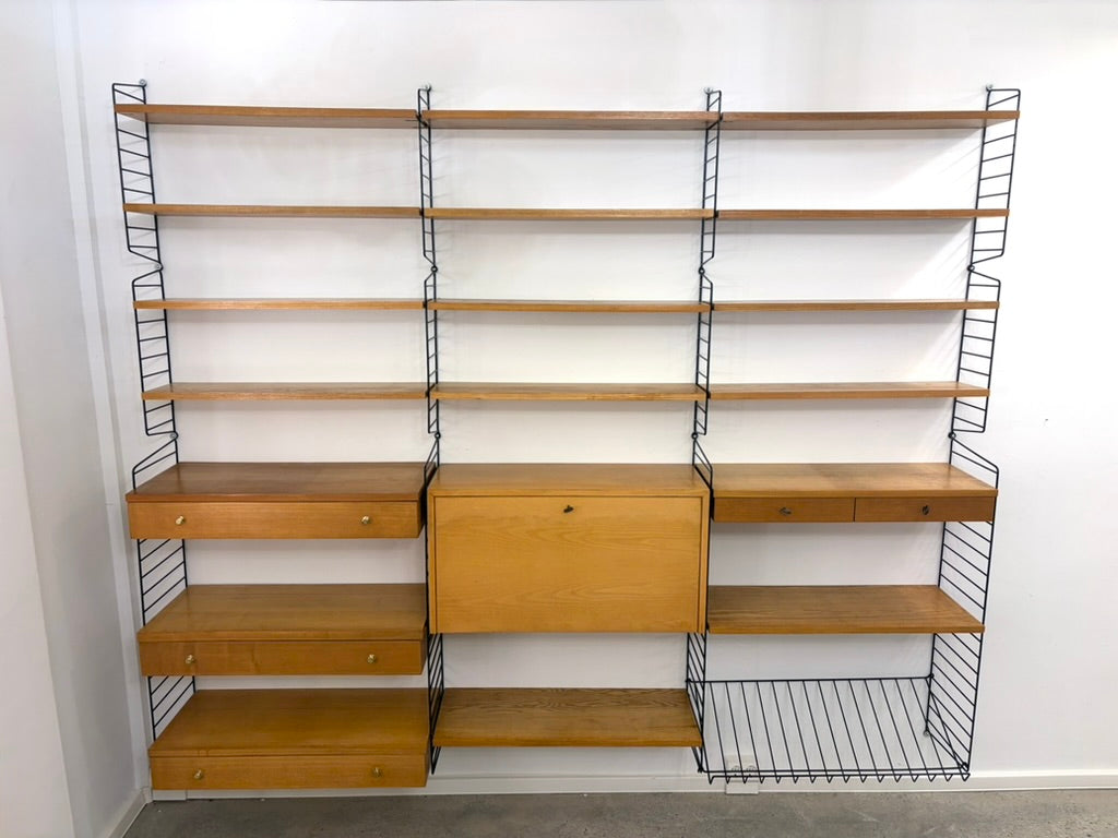 Mid Century Design Regalsystem in Eschenholz von Nisse Strinning, Schweden 1960er