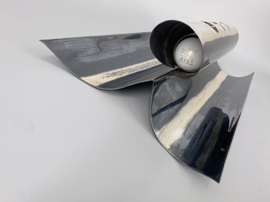 Versilberte Wandlampe im brutalistischen Stil, seltene Prototypen von Lechleitner Leuchten, Deutschland