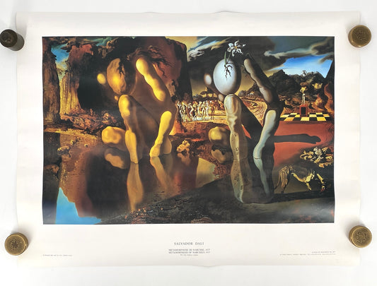Hochwertiger Offsetdruck des Gemäldes "Metamorphosis of Narcissus", 1937 von Salvador Dali, Tate Gallery London, Großbritannien 1993