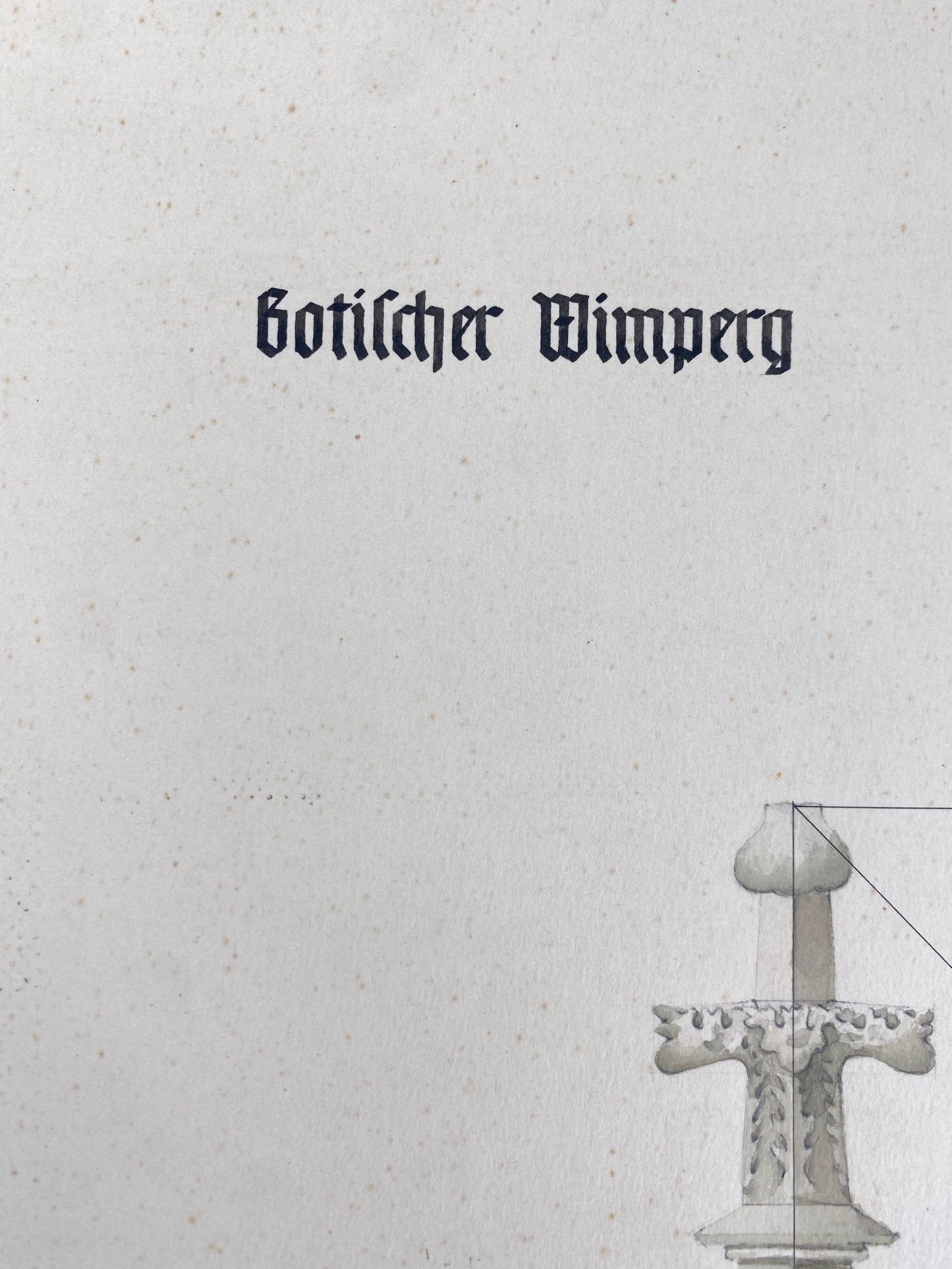 Zeichnung von Dieter Rogalla "Gotischer Wimperg", Deutschland, 1953