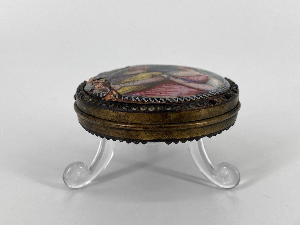 Antike Taschenuhr mit Spindelhemmung und Emaillemalerei von Breguet A Paris, Frankreich um 1800