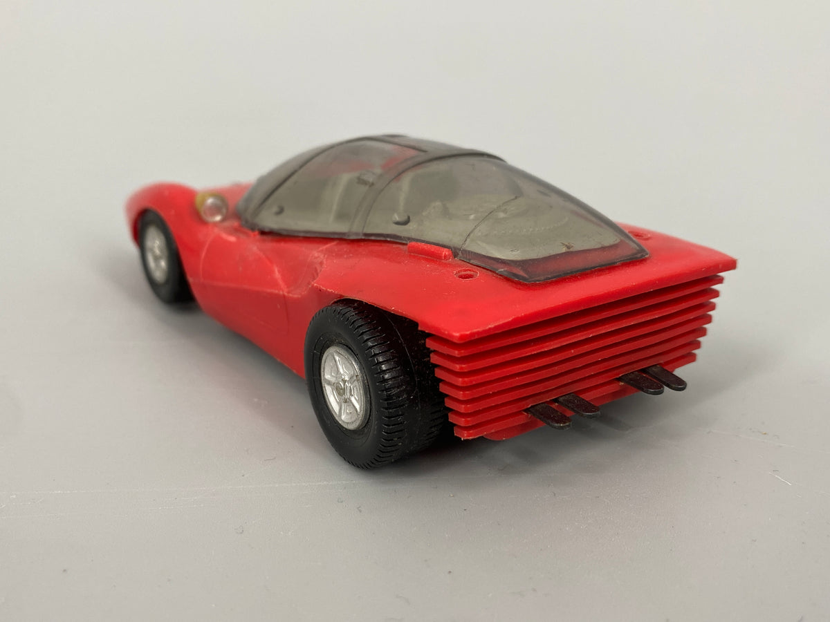Spielzeug-Auto Ferrari P5 (Rot) 1:32 von der VEB Prefo Dresden in der seltenen Friktions-Version, DDR 1970er
