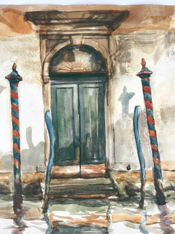 "Venedig Plakat" nach einem Aquarellgemälde der Wiener Künstlerin Lisl Spurny, gestempelt, Österreich 1980er