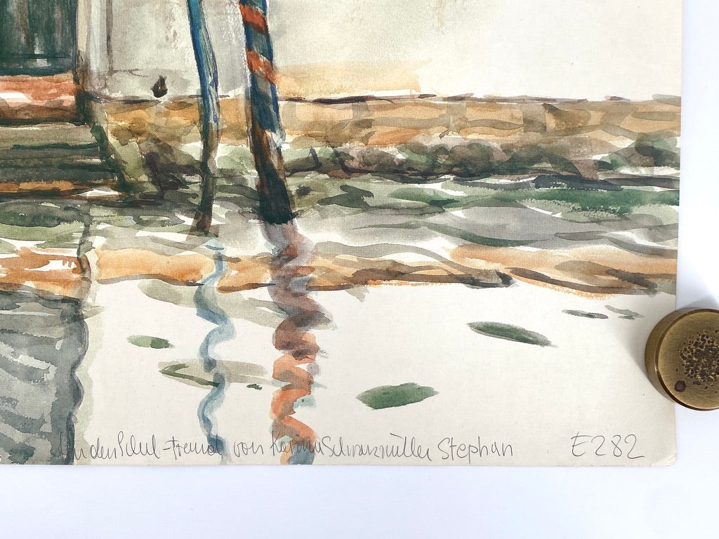 "Venedig Plakat" nach einem Aquarellgemälde der Wiener Künstlerin Lisl Spurny, gestempelt, Österreich 1980er
