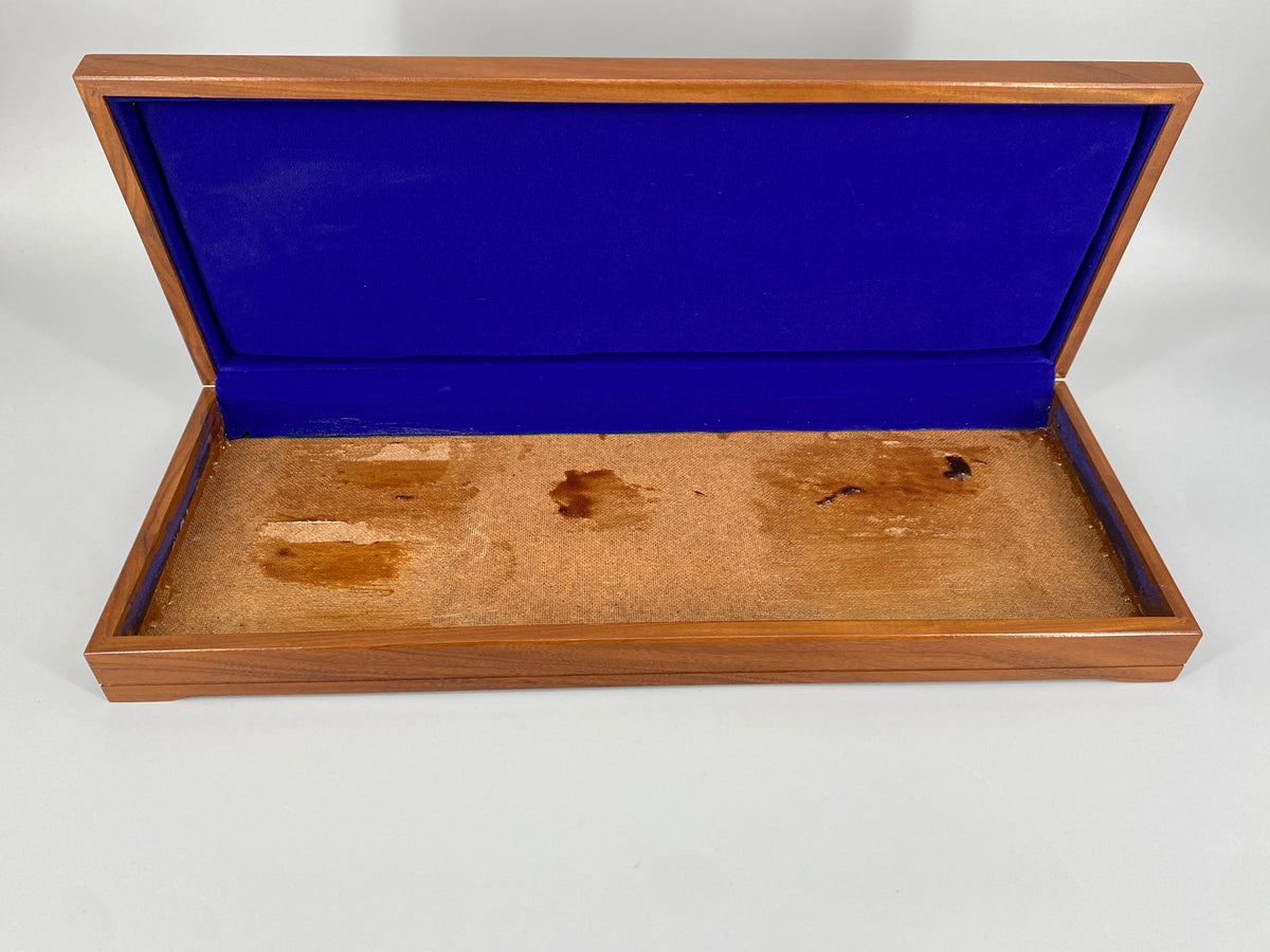 Grosse, flache Schatulle aus Teakholz