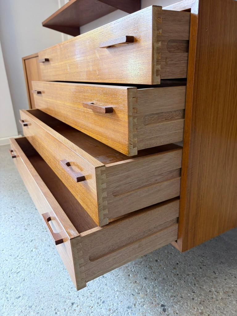 Großes Regalsystem in Teak von Kai Kristiansen für FM Møbler, Dänemark 1960er