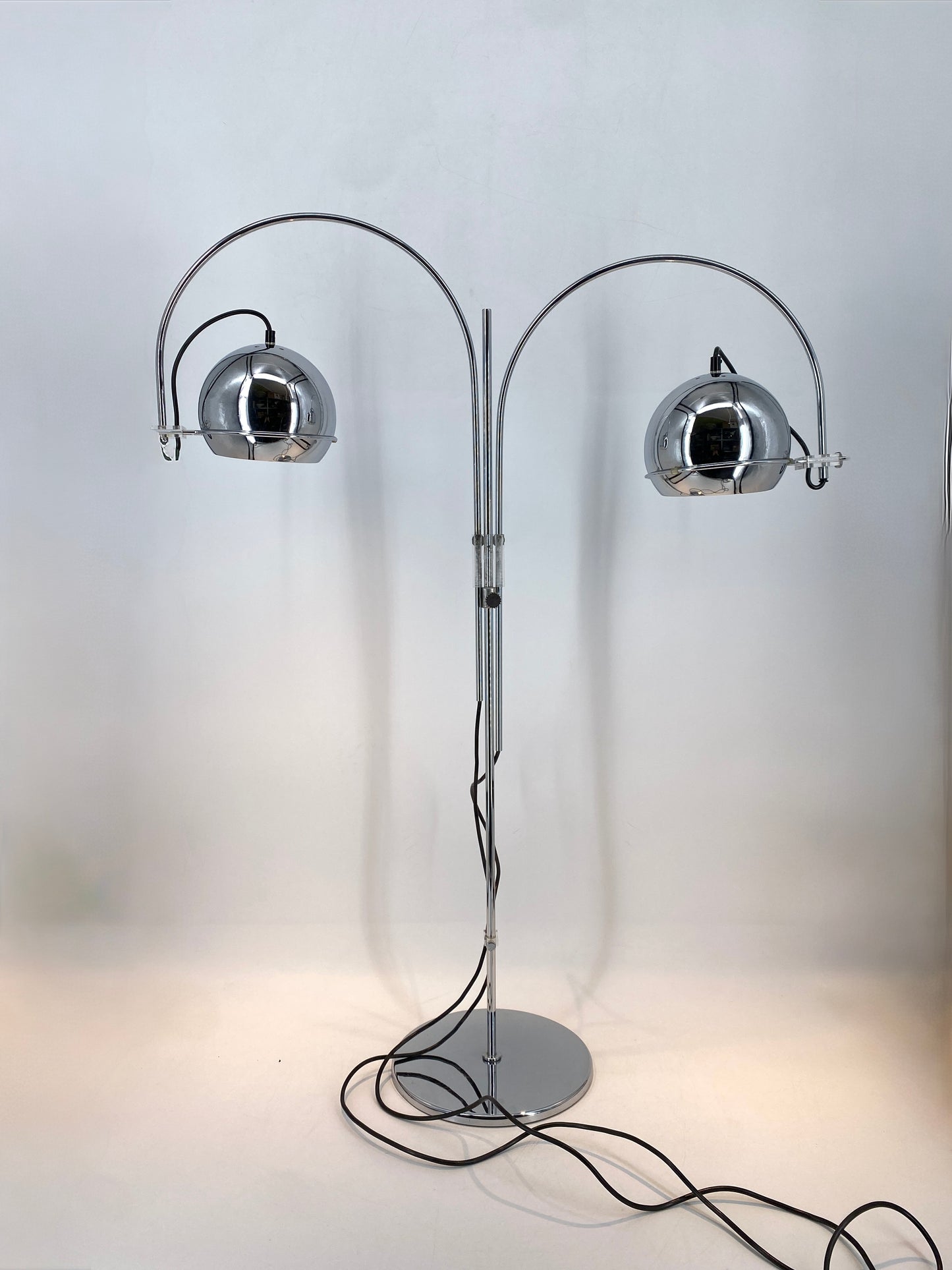 Doppelte Bogenlampe im Space Age Design von GEPO, Niederlande um 1970