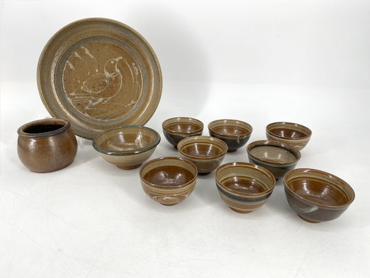 Mid Century Design Studiokeramik Schalen Set im japanischen Stil