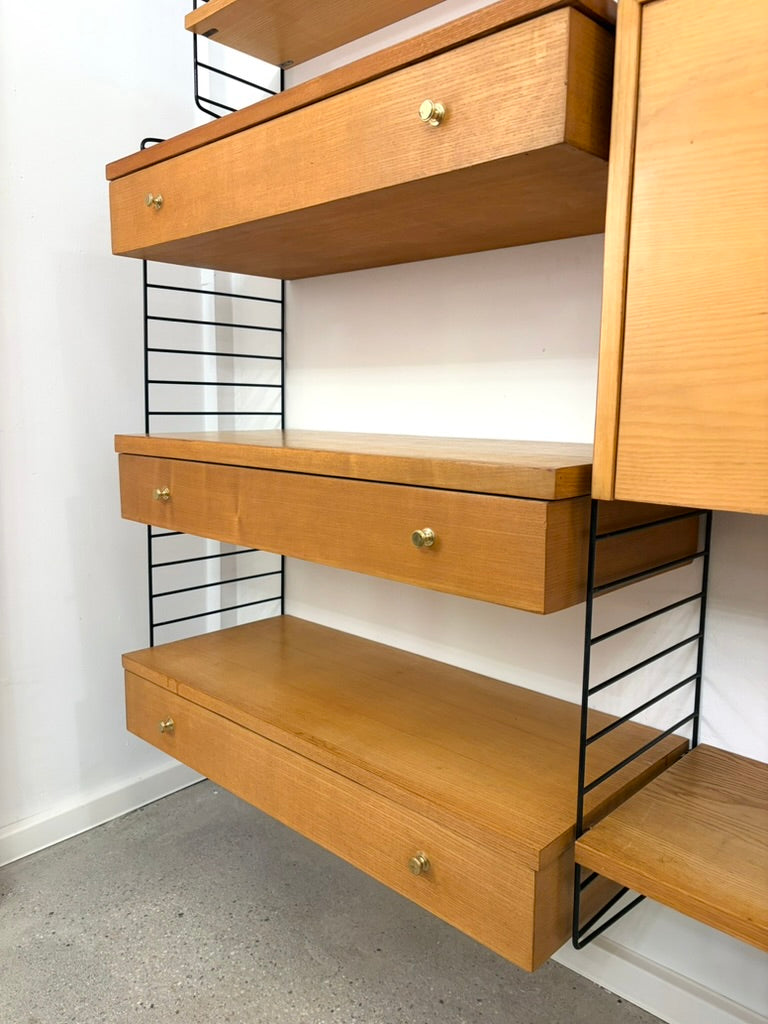 Mid Century Design Regalsystem in Eschenholz von Nisse Strinning, Schweden 1960er