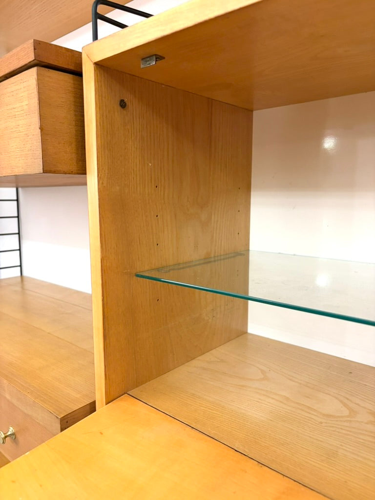 Mid Century Design Regalsystem in Eschenholz von Nisse Strinning, Schweden 1960er