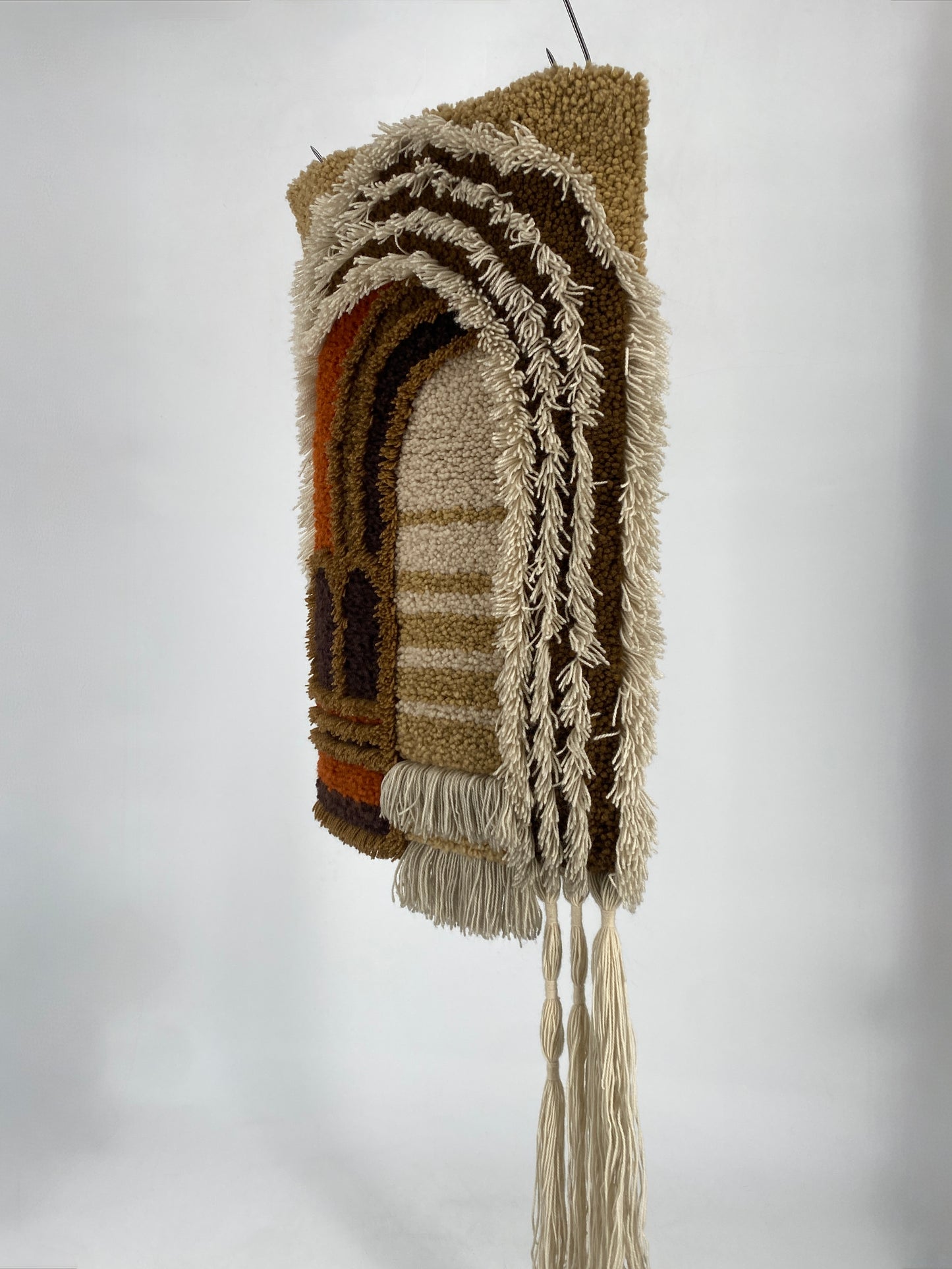 Vintage Wandteppich / Wandbild, handgeknüpft, Deutschland 1960er