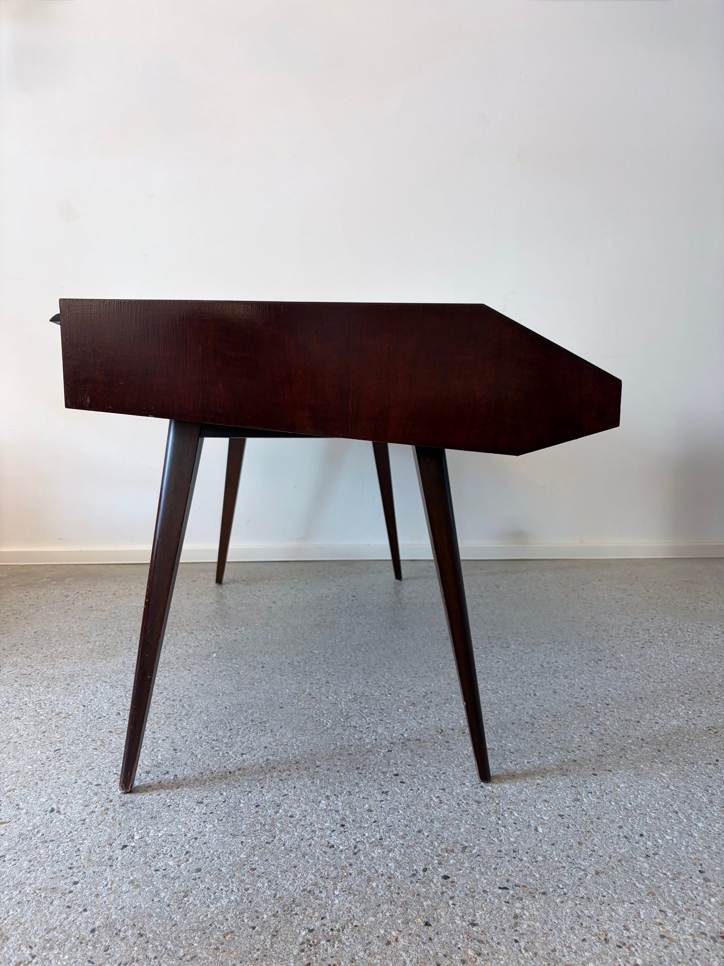 Mid Century Design Schreibtisch mit Buchablage, Deutschland 1950er