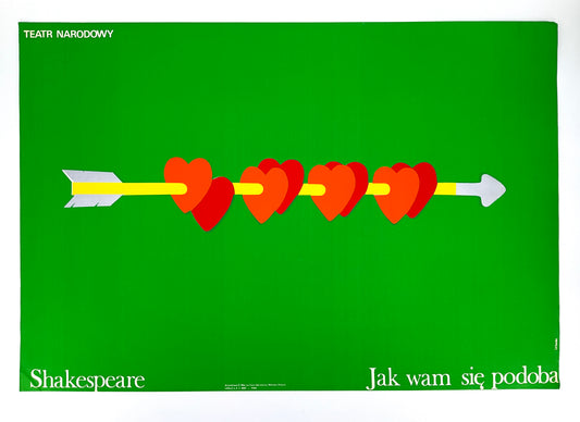 Plakat "Shakespeare: Wie es euch gefällt" von Maciej Urbaniec für Theater Narodowy, 1984