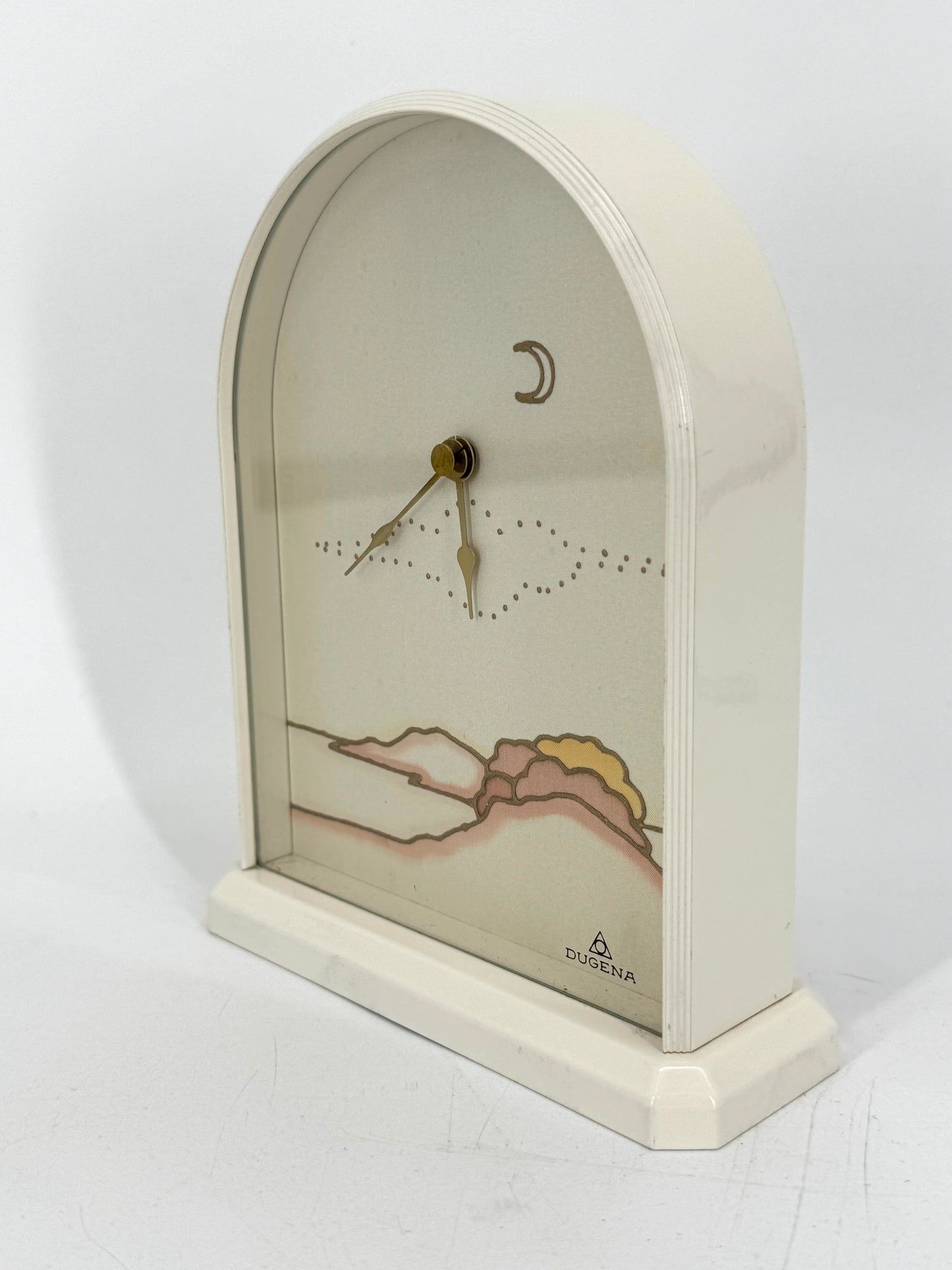 Tischuhr mit Landschaftsmotiv von DUGENA, Deutschland um 1970/1980