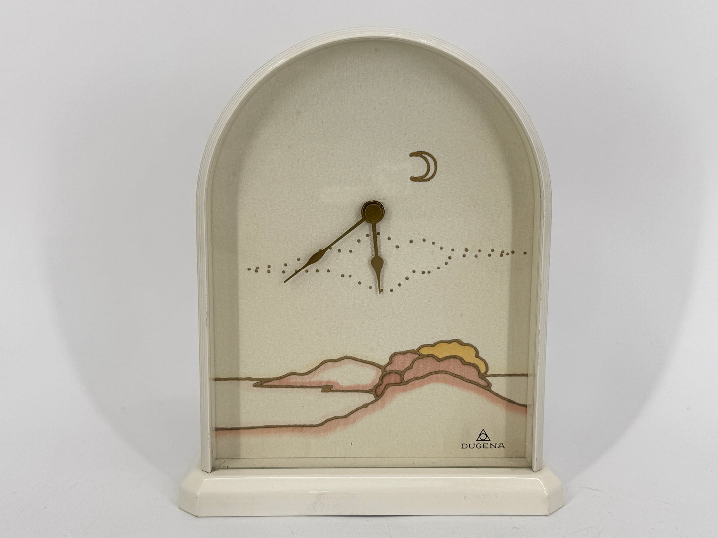 Tischuhr mit Landschaftsmotiv von DUGENA, Deutschland um 1970/1980