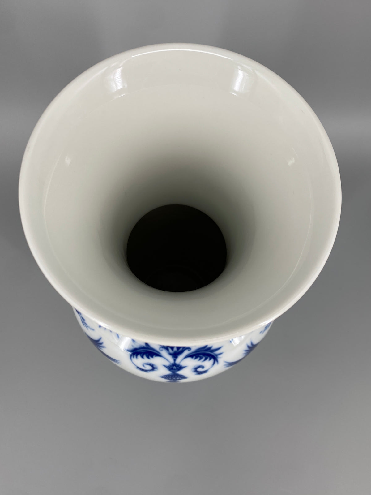 Große Porzellan Vase mit kobaltblauen-Kranichen und Blumenmotiven von Heinrich &Co aus Selb, Bayern, Deutschland 1950er