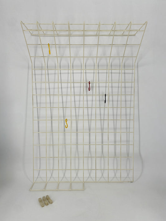 Wandgarderobe aus Drahtgitter von Karl Fichtel für die Drahtwerke Erlau, Deutschland 1960er