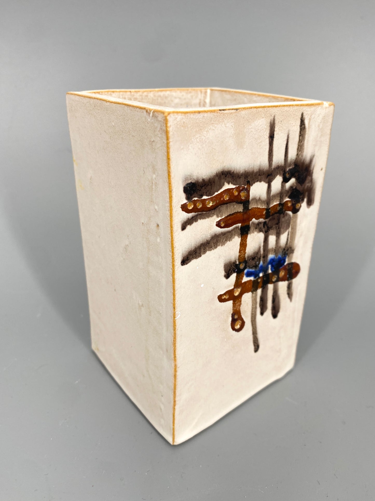 Mid Century Design / Fat Lava Studiokeramik-Vase, signiert um 1950