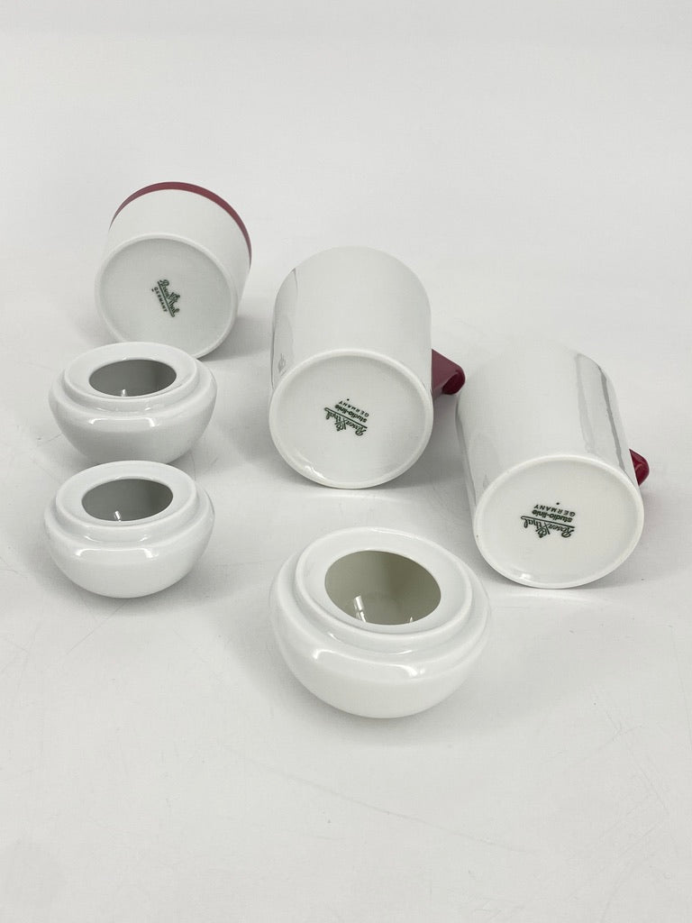Kaffeeservice "Cupola Rosso" von Mario Bellini für Rosenthal