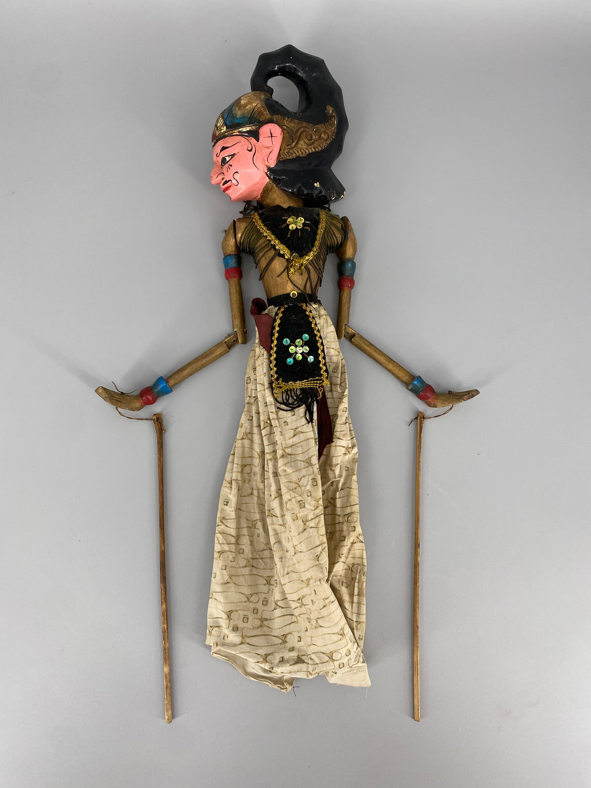 3x Wayang Golek Stabpuppen, Indonesien