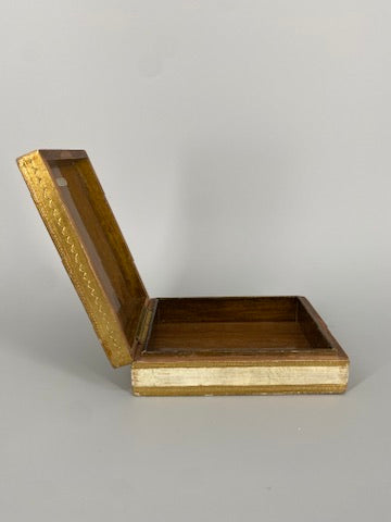 Dekorative Holzschatulle mit "Römischer Perspektive" von Badassare Peruzzi, hergestellt von Fratelli Alinari, Italien um 1900