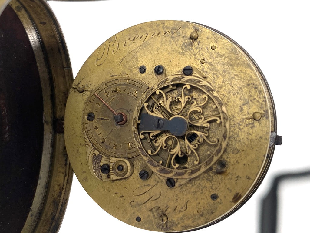 Antike Taschenuhr mit Spindelhemmung und Emaillemalerei von Breguet A Paris, Frankreich um 1800