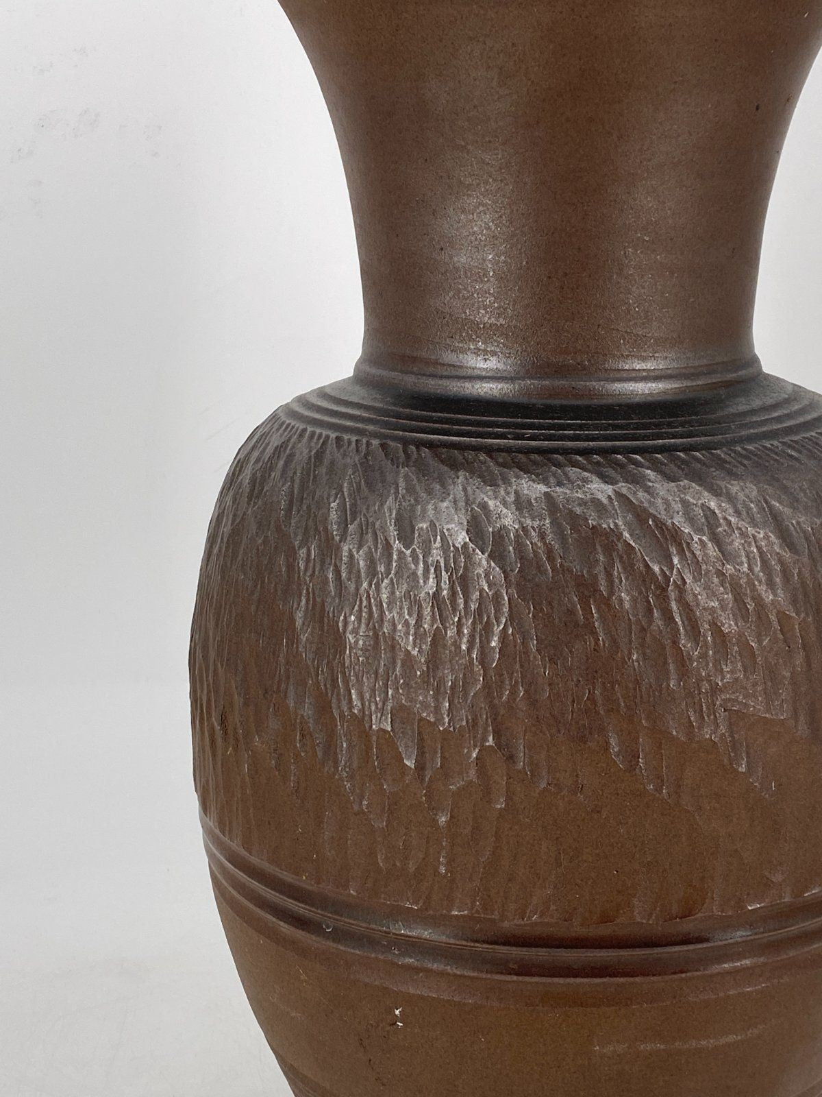 * GROßE STUDIOKERAMIK VASE BRAUN BODENVASE 49cm VINTAGE 70er